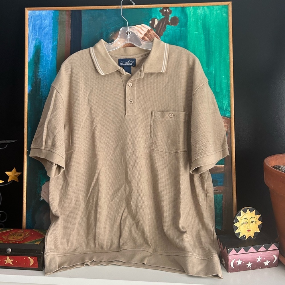 Arnorld Palmer Men's Beige Polo Shirt Large
